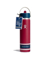 24 oz Wide Mouth with Flex Straw Cap-Campus Red