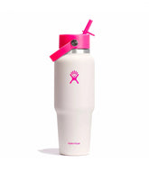 32 oz Wide Mouth Travel Bottle with Flex Straw Cap-Neon Pink