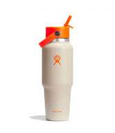 32 oz Wide Mouth Travel Bottle with Flex Straw Cap-Neon Orange
