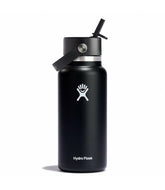 32 oz Wide Mouth with Flex Straw Cap-Black