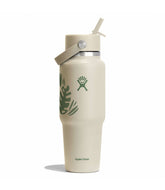 32 oz Wide Mouth Travel Bottle with Flex Straw Cap-Botanical Bliss Coconut