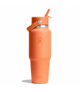 32 oz Wide Mouth Travel Bottle with Flex Straw Cap-Nectar Orange