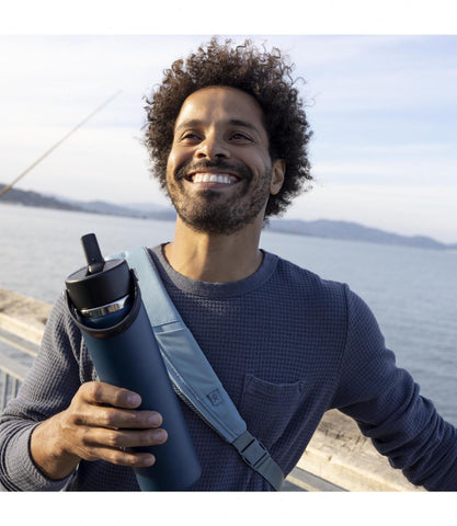 24 oz Wide Mouth with Flex Straw Cap-Black