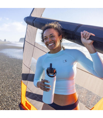 40 oz Wide Mouth with Flex Straw Cap-White