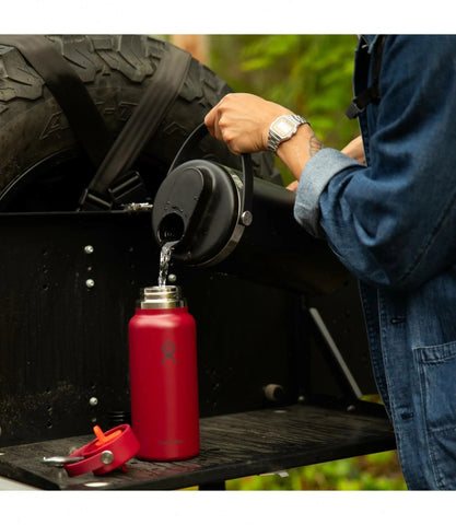 32 oz Wide Mouth with Flex Straw Cap-Brick Red