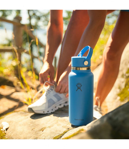 32 oz Wide Mouth with Flex Straw Cap-Summit Blue