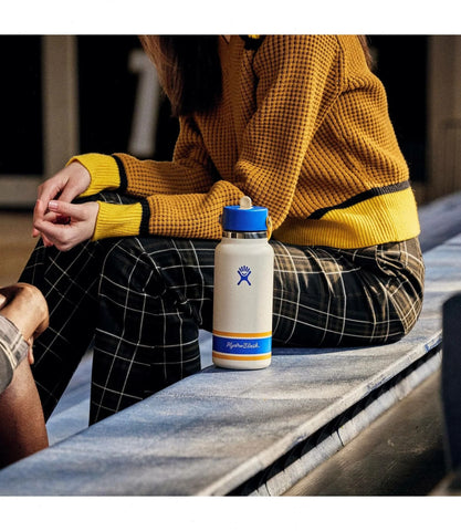 32 oz Wide Mouth with Flex Straw Cap-Campus Ivory