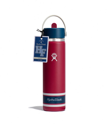 24 oz Wide Mouth with Flex Straw Cap-Campus Red