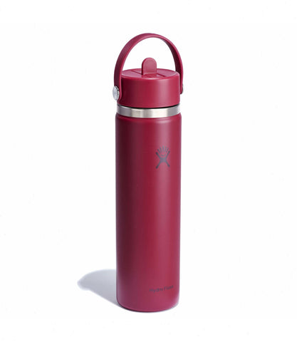 24 oz Wide Mouth with Flex Straw Cap-Brick Red
