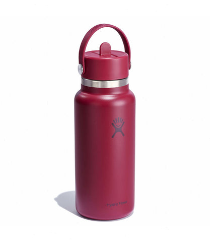 32 oz Wide Mouth with Flex Straw Cap-Brick Red