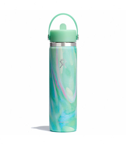 24 oz Wide Mouth with Flex Straw Cap-Jelly Green