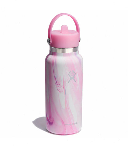 32 oz Wide Mouth with Flex Straw Cap-Jelly Pink