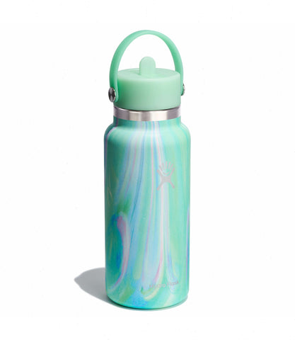 32 oz Wide Mouth with Flex Straw Cap-Jelly Green