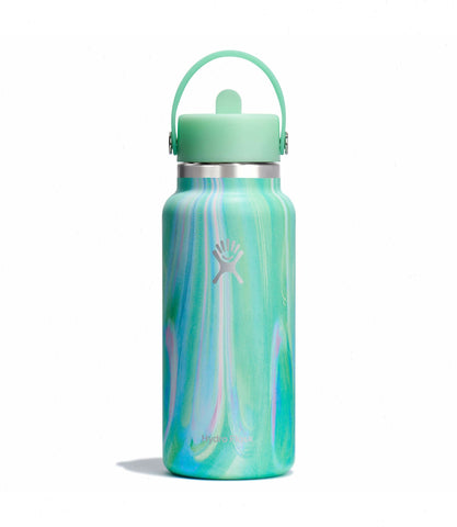 32 oz Wide Mouth with Flex Straw Cap-Jelly Green