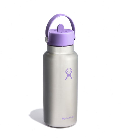 32 oz Wide Mouth with Flex Straw Cap-Stainless Violet