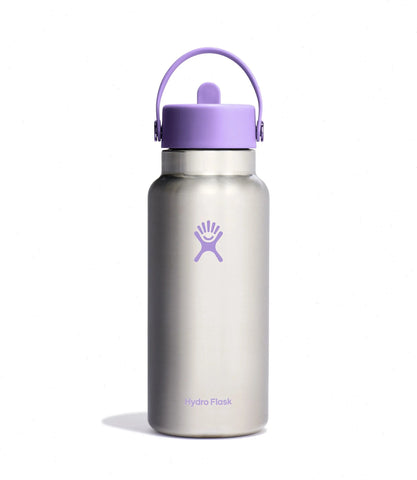 32 oz Wide Mouth with Flex Straw Cap-Stainless Violet