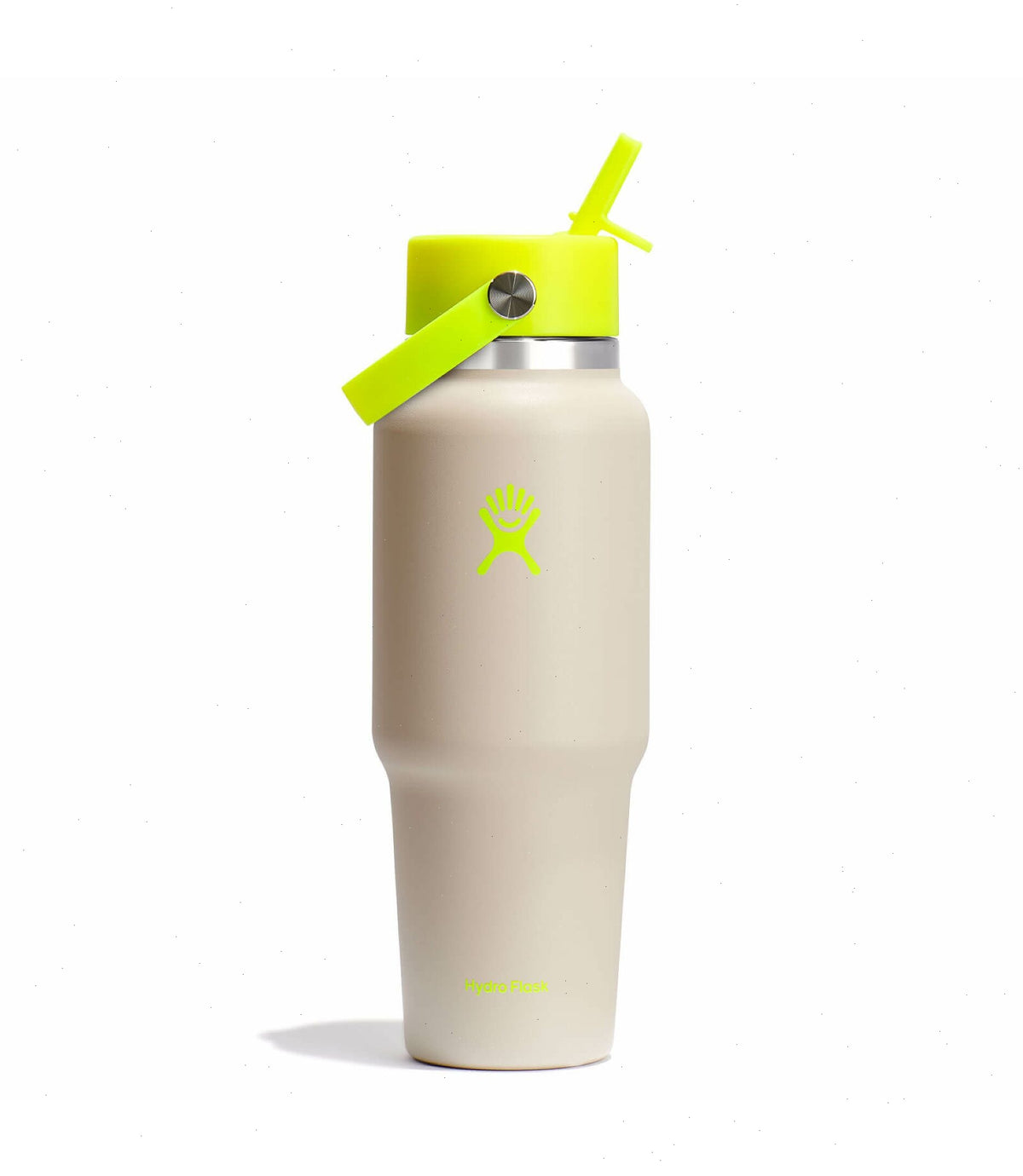 32 oz Wide Mouth Travel Bottle with Flex Straw Cap-Neon Yellow