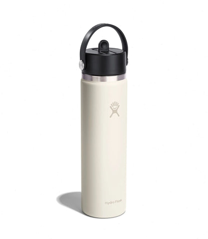 24 oz Wide Mouth with Flex Straw Cap-Ivory