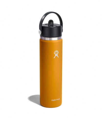 24 oz Wide Mouth with Flex Straw Cap-Fossil