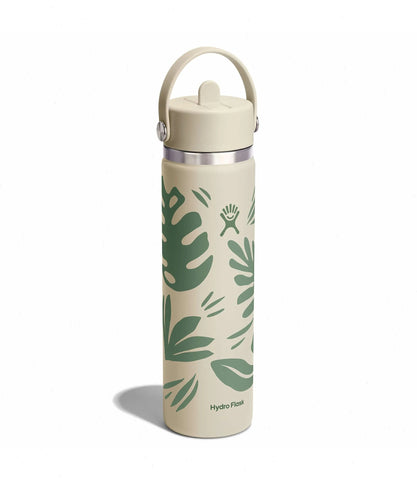 24 oz Wide Mouth with Flex Straw Cap-Botanical Bliss Coconut