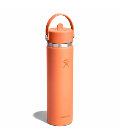 24 oz Wide Mouth with Flex Straw Cap-Nectar Orange