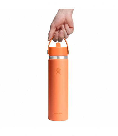 24 oz Wide Mouth with Flex Straw Cap-Nectar Orange