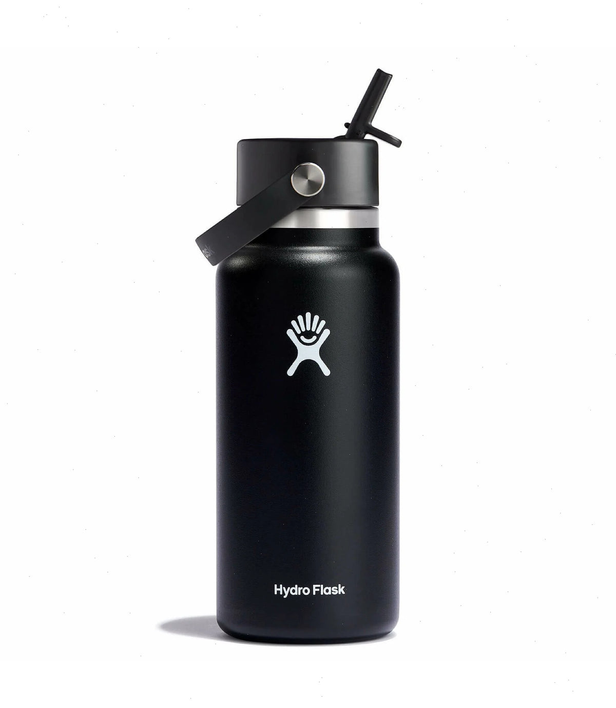 32 oz Wide Mouth with Flex Straw Cap-Black