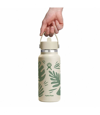 32 oz Wide Mouth with Flex Straw Cap-Botanical Bliss Coconut