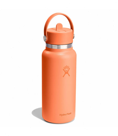 32 oz Wide Mouth with Flex Straw Cap-Nectar Orange