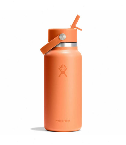 32 oz Wide Mouth with Flex Straw Cap-Nectar Orange