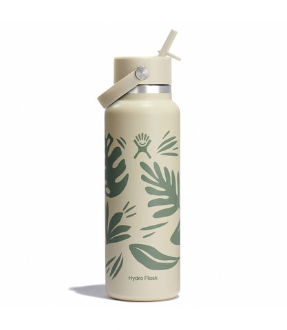 40 oz Wide Mouth with Flex Straw Cap-Botanical Bliss Coconut