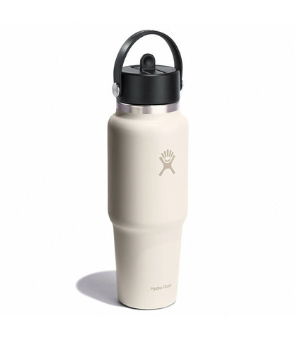 32 oz Wide Mouth Travel Bottle with Flex Straw Cap-Ivory