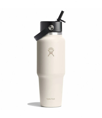 32 oz Wide Mouth Travel Bottle with Flex Straw Cap-Ivory