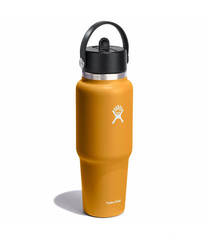 32 oz Wide Mouth Travel Bottle with Flex Straw Cap-Fossil
