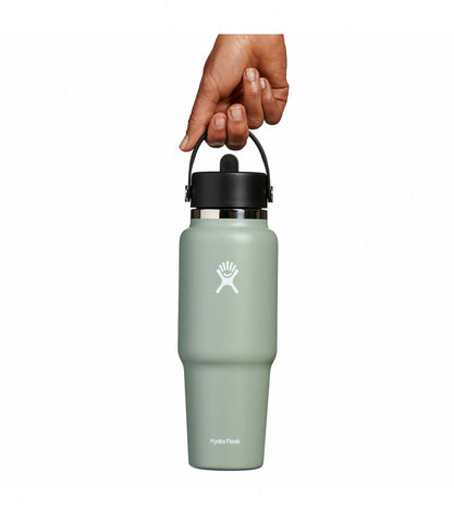 32 oz Wide Mouth Travel Bottle with Flex Straw Cap-Agave