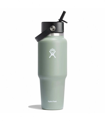 32 oz Wide Mouth Travel Bottle with Flex Straw Cap-Agave