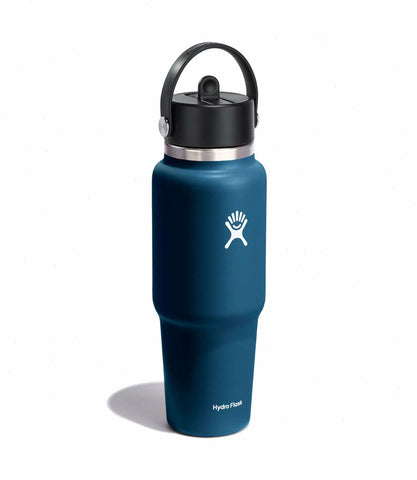 32 oz Wide Mouth Travel Bottle with Flex Straw Cap-Indigo