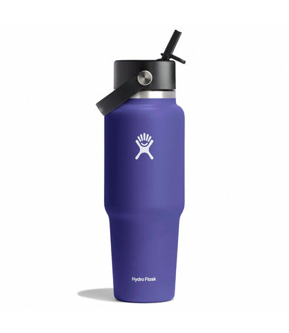 32 oz Wide Mouth Travel Bottle with Flex Straw Cap-Phantom
