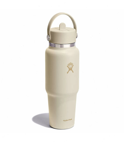 32 oz Wide Mouth Travel Bottle with Flex Straw Cap-Coconut