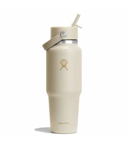 32 oz Wide Mouth Travel Bottle with Flex Straw Cap-Coconut
