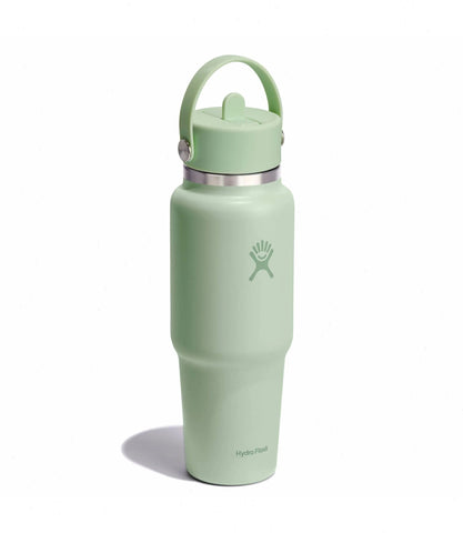 32 oz Wide Mouth Travel Bottle with Flex Straw Cap-Aloe
