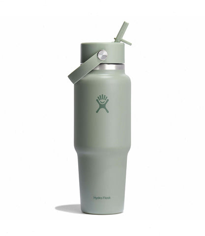 32 oz Wide Mouth Travel Bottle with Flex Straw Cap-Tonal Agave