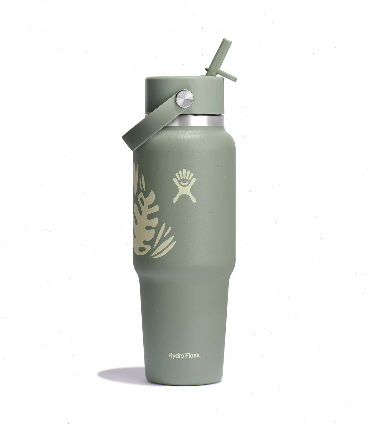 32 oz Wide Mouth Travel Bottle with Flex Straw Cap-Botanical Bliss