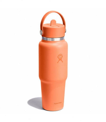 32 oz Wide Mouth Travel Bottle with Flex Straw Cap-Nectar Orange