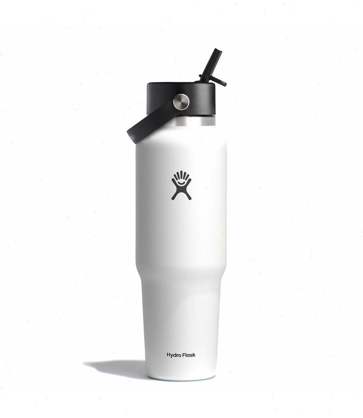 40 oz Wide Mouth Travel Bottle with Flex Straw Cap-White