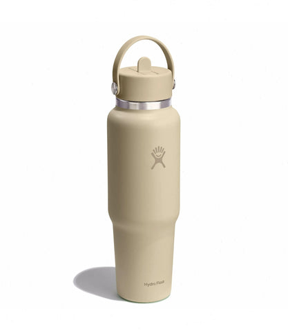 40 oz Wide Mouth Travel Bottle with Flex Straw Cap-Oat