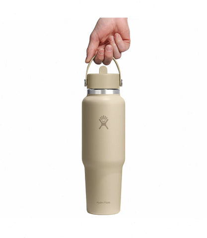 40 oz Wide Mouth Travel Bottle with Flex Straw Cap-Oat