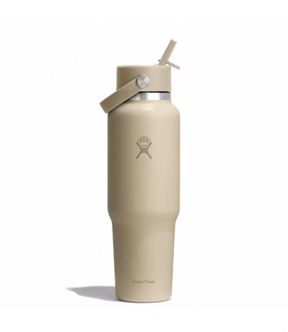 40 oz Wide Mouth Travel Bottle with Flex Straw Cap-Oat