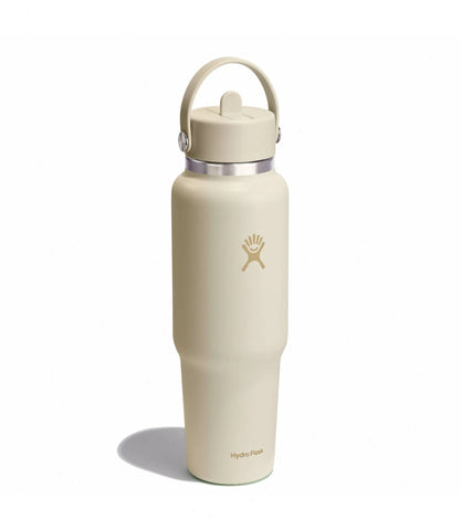 40 oz Wide Mouth Travel Bottle with Flex Straw Cap-Coconut