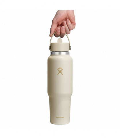 40 oz Wide Mouth Travel Bottle with Flex Straw Cap-Coconut